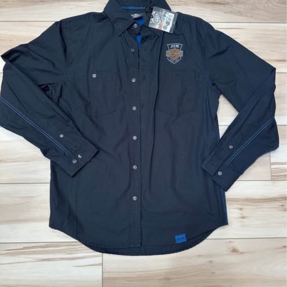 Harley Davidson 115 year anniversary long sleeve button up